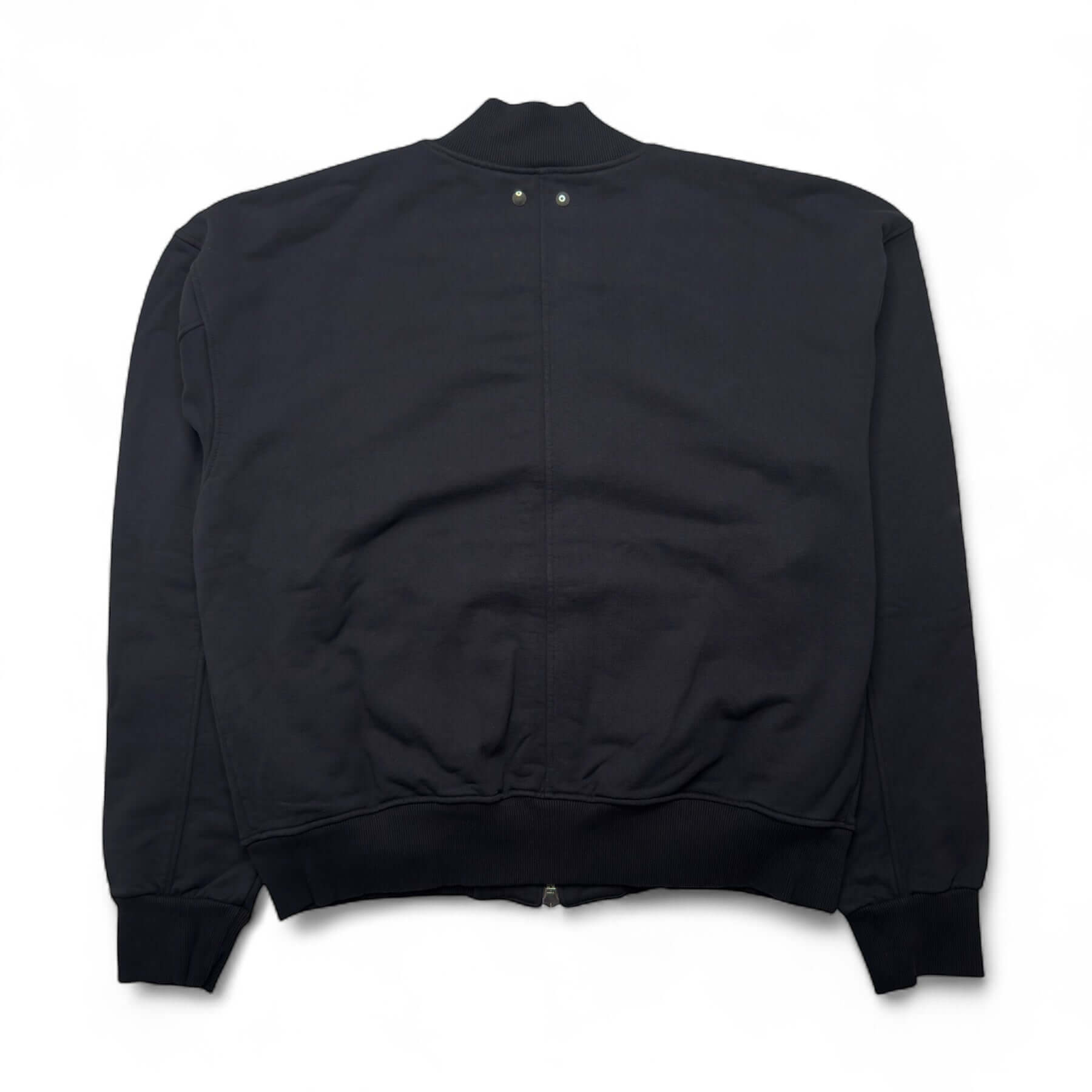 Back view of the Signature Logo Bomber Jacket in black, featuring a clean design and quality fabric details.
